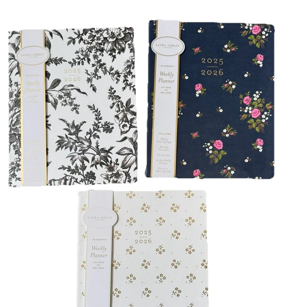 Laura Ashley 2025-2026 Agenda Planner, 18 Month, Monthly & Weekly Pages 8 x 10